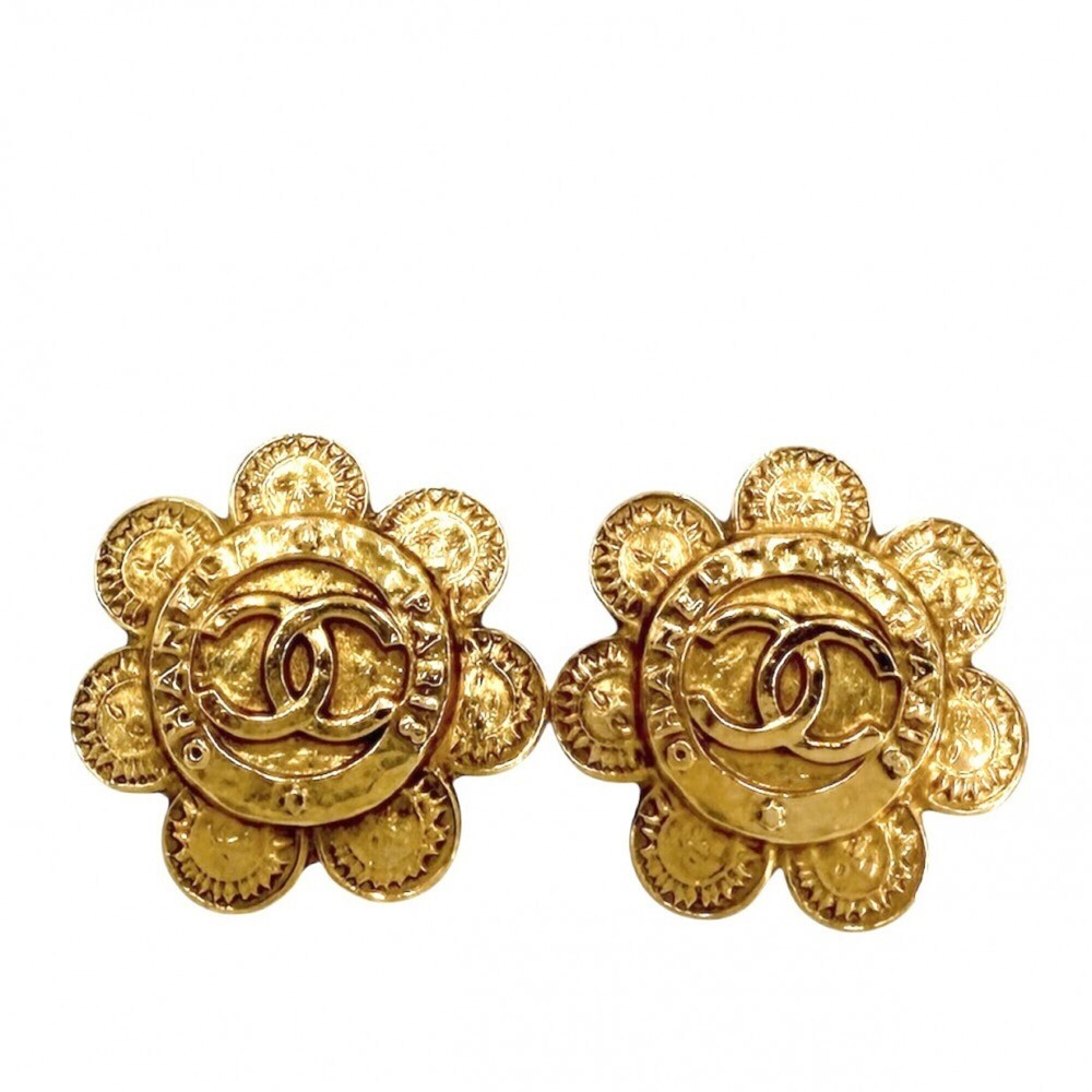 Chanel Earrings for Women, Flower Motif, Vintage, Coco Mark, CHANEL GP 2 8 Go...